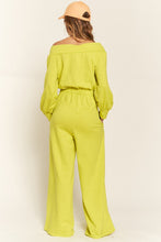 Lime One Shoulder Terry Jumpsuit