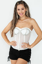 White Rainbow Pearl Mesh Corset