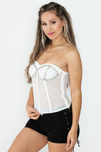 White Rainbow Pearl Mesh Corset