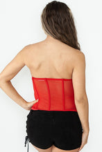 Red Rainbow Pearl Mesh Corset