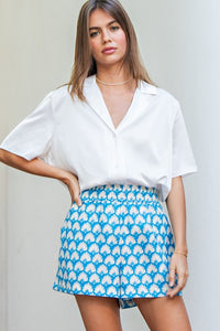 Off White Satin Button Down Top