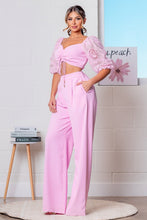 Pink Elbow Sleeve Top and Pants Set