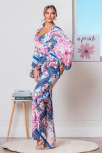 Royal Multi Printed Blouse and Straight Leg Pants Set