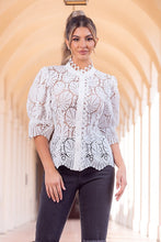Off White Eyelet Solid Blouse