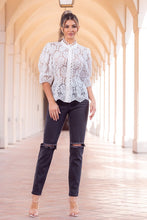 Off White Eyelet Solid Blouse