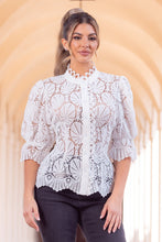 Off White Eyelet Solid Blouse