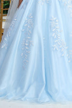 Baby Blue Botanic Lace 3D Floral Applique Cape Sleeve Quince