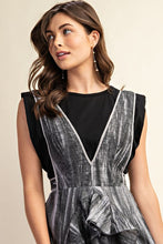 Grey Washed Tie-Dye Ruffled Midi Dress