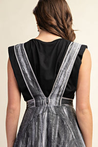 Grey Washed Tie-Dye Ruffled Midi Dress