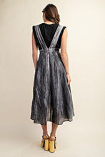 Grey Washed Tie-Dye Ruffled Midi Dress