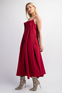 Raspberry Open Back Midi Dress