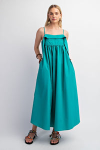 Aqua Open Back Midi Dress