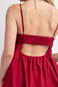 Raspberry Open Back Midi Dress