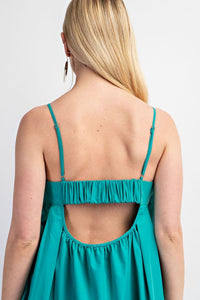 Aqua Open Back Midi Dress