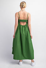 Moss Green Open Back Midi Dress