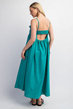 Aqua Open Back Midi Dress