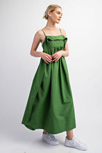 Moss Green Open Back Midi Dress