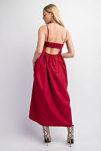 Raspberry Open Back Midi Dress