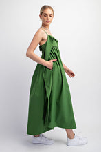 Moss Green Open Back Midi Dress