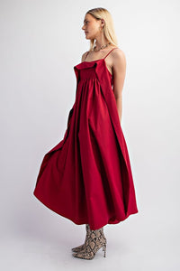 Raspberry Open Back Midi Dress