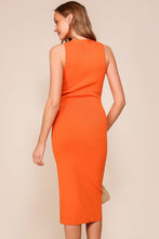 Orange Sweater Midi Night Out Dress