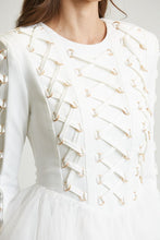 White Lace Up Multi-Tiered Tulle Dress
