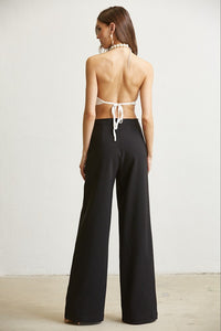 Blackwhite Massive Flower Pearl Trim Top & Pant Set