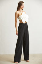 Blackwhite Massive Flower Pearl Trim Top & Pant Set