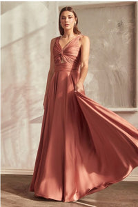 Sienna A-Line Satin Keyhole Dress