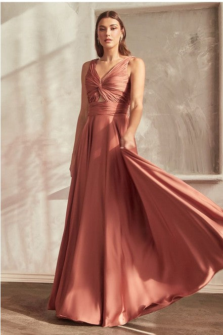 Sienna A-Line Satin Keyhole Dress