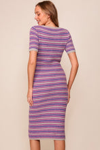 Purple Multi Colored Striped Dress