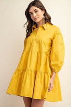 Sunflower Button Down Tiered Shirt Dress