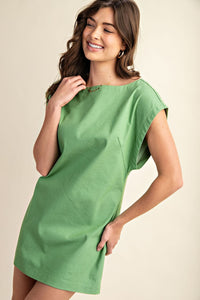 Apple Green Open Back Mini Dress