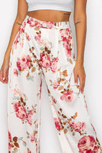 Ivorycombo Satin Floral Print Trousers