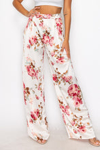 Ivorycombo Satin Floral Print Trousers