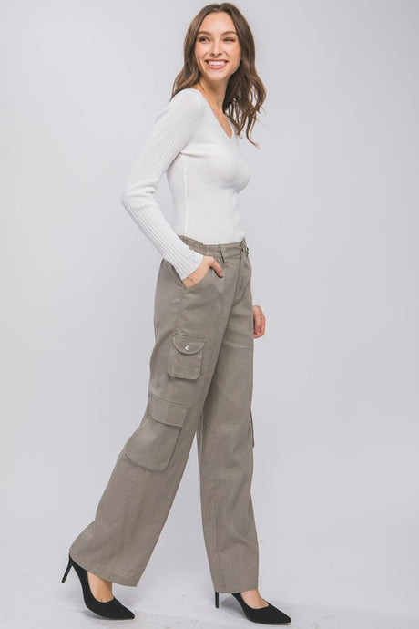 Greystone Linen Parachute Pants With Side Pockets