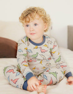 Light Grey Dino Time Long Sleeve PJs Set