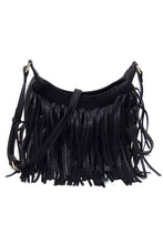 Black Fringe Hobo Crossbody Bag