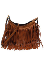 Brown Fringe Hobo Crossbody Bag