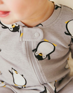 Grey Bebe Penguin Baby Footie