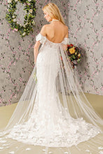 Ivory Floral Embroidery Mesh Mermaid Wedding Gown