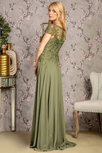 Olive Embroidery Jewel Detail Top A Line Mob Dress