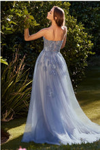 Paris Blue Strapless Blue Ball Gown