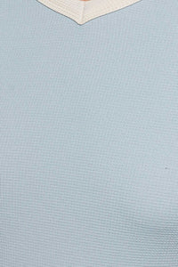 Baby Blue V-Neck Long Sleeve Bodysuit
