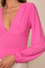 Pink Night Out V-Neck Top With Ruched Detail