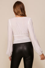 Off White Night Out V-Neck Top With Ruched Detail