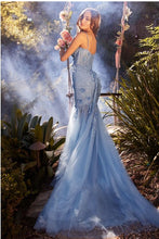 Paris Blue Fit & Flare Embellsihed Gown