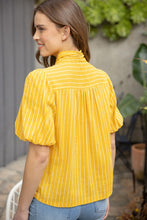 Mustard Front Neck Tie Texture and Striped Top