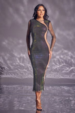 Black Rhinestone Long Dress