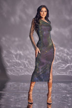 Black Rhinestone Long Dress